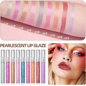 6 Couleurs Métallique Briller Rouge à lèvres, Étanche Longue durée Glitter Haut pigmenté Antiadhésif La tasse lèvres maquilla