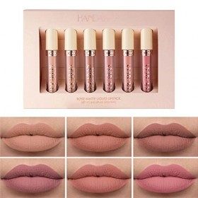 6 set rouges à lèvres mattes, mat rouge à lèvres nude ensemble velouté longue durée antiadhésif tasse, cadeau de rouge à lèvr