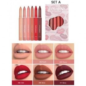 12 couleurs Crayon Lipstick Set, Pakivs Non-Fading Non-Stick Cup Matte Lipstick Pen Imperméable à l’eau Longue Durée Velvet L