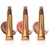 3Pcs Bâton Surligneur Crémeux 3 en 1, Contouring Liquide Fard à Joue Stick, Bâton de Fard à Joues Liquide with Cushion Applic