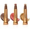 3Pcs Bâton Surligneur Crémeux 3 en 1, Contouring Liquide Fard à Joue Stick, Bâton de Fard à Joues Liquide with Cushion Applic