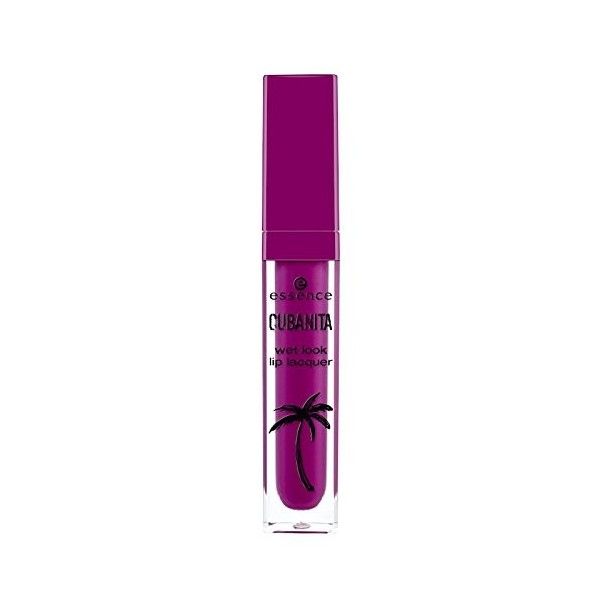 Essence Cubanita Wet look Lip Lacquer Rouge à lèvres liquide pour un fini ultra brillant, n°01 Kisses from havana, 6 ml, 0.20