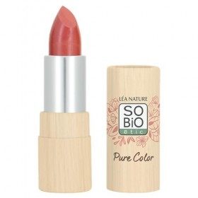 LÉA NATURE SO BiO étic| Rouge à lèvres Satiné certifié Bio – Pure Color | Corail lumière | Effet brillant & satiné | Couvranc