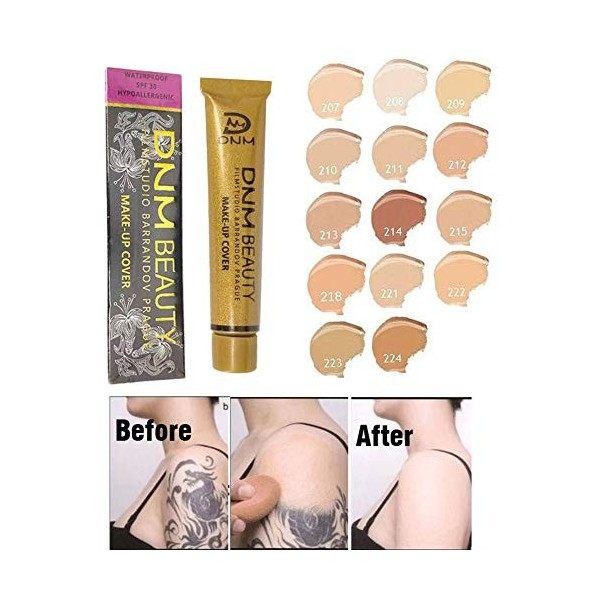 Tattoo Cover Concealer - Taches professionnelles Crème Base Visage Corps Yeux Contouring Liquide Fond de Teint Contrôle de l