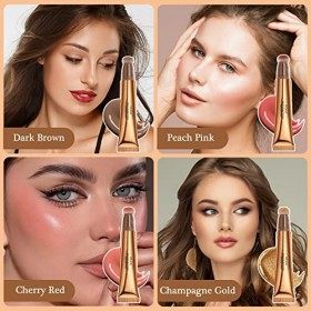 4PCS Contouring Maquillage Contour Beauty Wand Blush Liquide Blush Stick Highlighter Maquillage Contouring Stick Crème Bronze