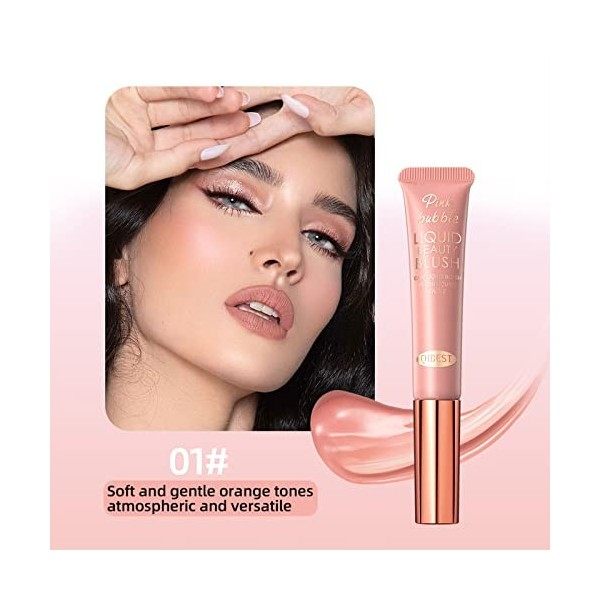 3pcs Liquid Blush Makeup Wand, Crème Liquid Blush avec Cushion Applicator pour la teinte des joues, Weightless Blendable Liqu