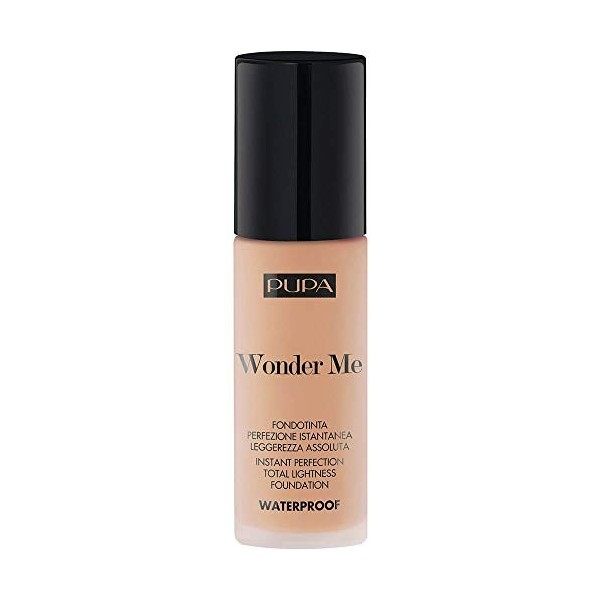 PUPA Milano Wonder Me Fond de teint Optimisateur Waterproof - 0 Medium Beige, Beige Moyen, 30 ml