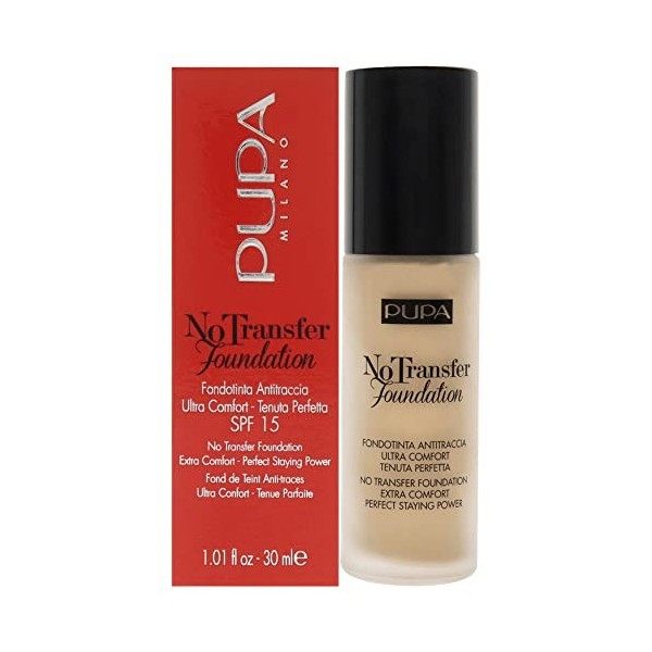 Pupa Milano No Transfer Foundation SPF 15-300 Natural Skin For Women 1.01 oz Foundation