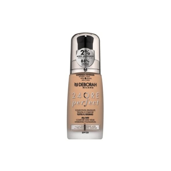 Deborah Milano Fondotinta 24ore Perfect Con Acido Ialuronico True Beige 2 30 ml