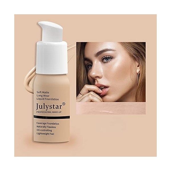 Julystar maquillage, hydratant, réparer le fond de teint, imperméable, longue durée, correcteur, fond de teint liquide, maqui