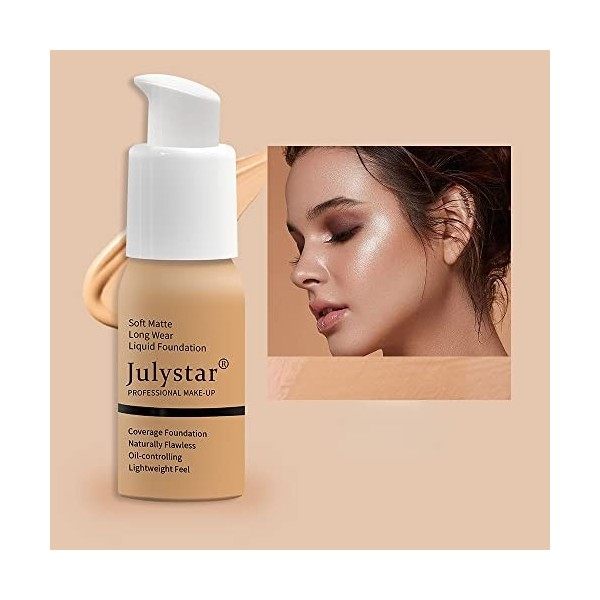 Julystar maquillage, hydratant, réparer le fond de teint, imperméable, longue durée, correcteur, fond de teint liquide, maqui