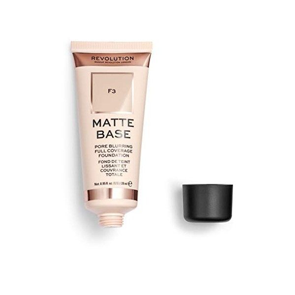 Makeup Revolution, Matte Base, Fond de Teint, F3, 28ml