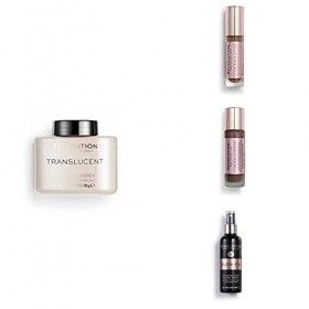 Makeup Revolution, Perfect Base Face Bundle, Conceal & Define C15 / F15 Concealer & Foundation, Translucent Loose Baking Powd