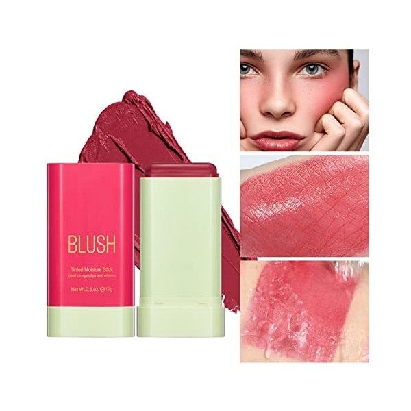 Ofanyia Cream Blush Stick, Unique Roating Design Multi-Use Blush Stick for Lip and Cheek Tint, Lightweight Easy to Blend Natu