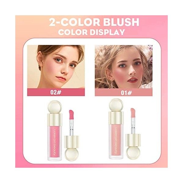 Blush Liquide 2 Colours à Base DEau Matte Liquid Blush Makeup LéGer Soft Cream Liquides Face Maquillage LéGer Fard à Joues C