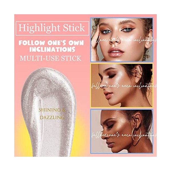 Stick Contouring Visage, Highlighter Liquide, Blush Liquide, 3 en 1 BâTon de Maquillage pour Le Visage Corps, Blush Liquide, 