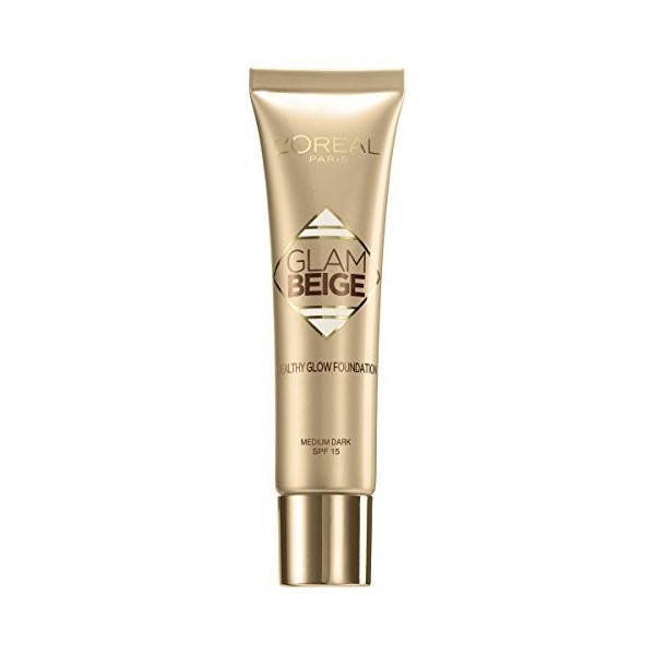 LOréal Paris Make Up Designer Glam Beige Fond de Teint Effet Bonne Mine Peau Médium à Mate 30 ml