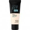 Maybelline New-York - Fond de teint Fluide Fit Me Matte & Poreless - Peaux normales à grasses - Teinte : 103 Pure Ivory - 30 