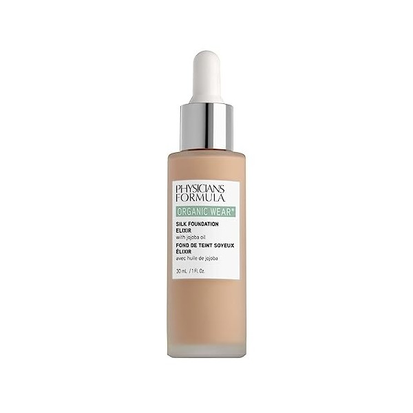 Physicians Formula Organic Wear Silk Foundation Elixir, Fond de Teint Organique Ultra-Fluide Léger Infusé dhuile de Jojoba e