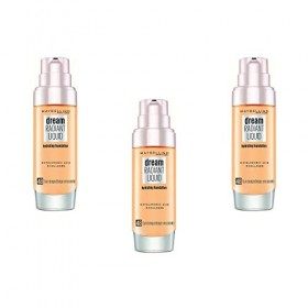 Maybelline New York Fond de Teint Dream Satin Fluide FPS13-48 Beige Ensoleillé, Lot de 3 3 x 30 ml 