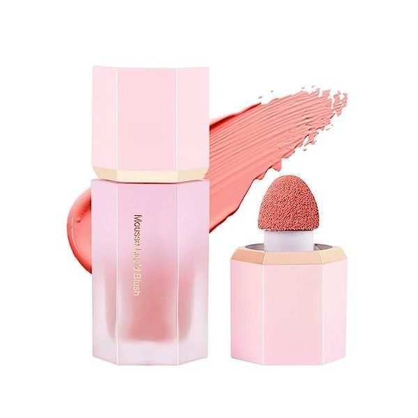 LOPHE Blush Liquide, Maquillage Blush Liquide en Gel pour Les Joues, Texture Léger Respirante, Anti-Bavure, Aspect Naturel, T