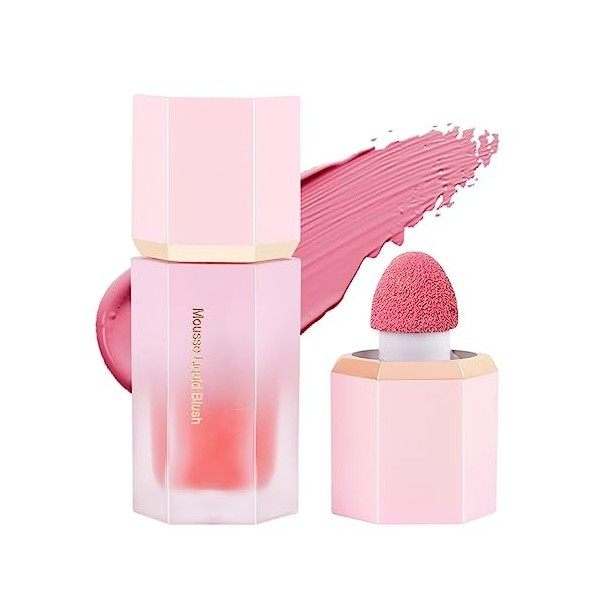 LOPHE Blush Liquide, Maquillage Blush Liquide en Gel pour Les Joues, Texture Léger Respirante, Anti-Bavure, Aspect Naturel, T