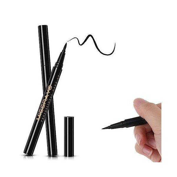 Eyeliner Noir Waterproof - Tenue Extrême - Intensité Maximale et regard Irrésistible - eyeliner liquide noir - eyeliner 2en1 