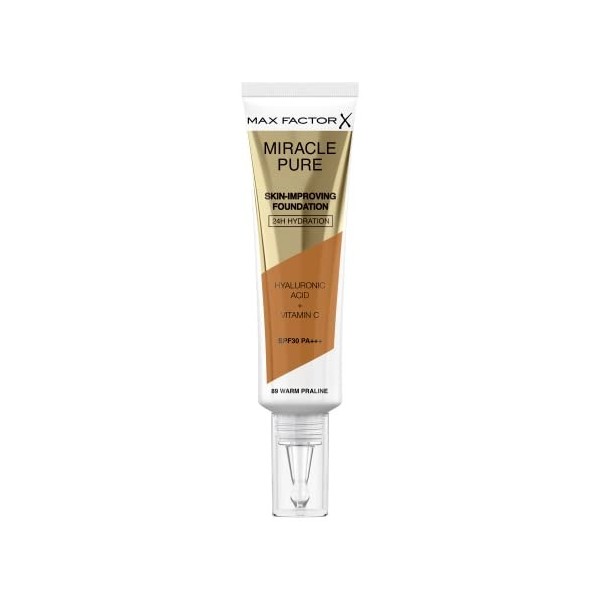 Max Factor Miracle Pure Skin-improving Foundation 24h Hydration Spf30 89-warm Praline 30 Ml Mujer