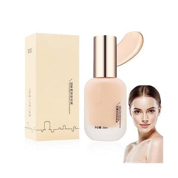 Matte Oil Control Concealer Foundation Cream, Fond De Teint Hydratant Imperméable Et Léger Longue Durée, Fond de Teint Liquid