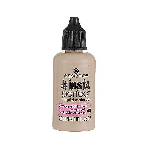 Essence"Insta Perfect" Maquillage liquide, léger avec effet matifiant, n°40 Pretty Beige, 30 ml.