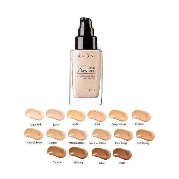 Fond de teint liquide Coverless Flawless Invisible Avon, beige moyen