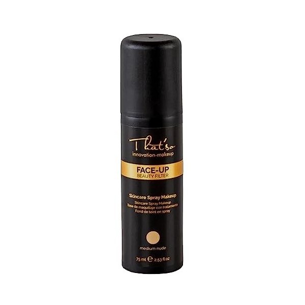 Thatso Face Up Medium Nude - Fond de teint Spray No-Makeup naturel - Aspect plus lumineux et réduit les imperfections de la 