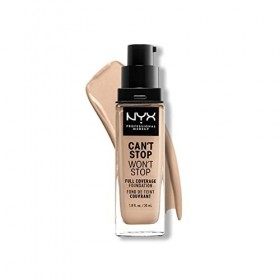 NYX Professional Makeup Fond de Teint Liquide Couvrant Tenue 24h Cant Stop Wont Stop, Waterproof, Fini Mat, Teinte : Light 