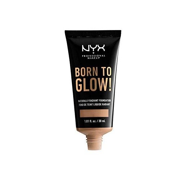 NYX Professional Makeup Fond de Teint Éclat Born to Glow, Fini Éclatant, Couvrance Moyenne Modulable, Formule Vegan, Teinte :
