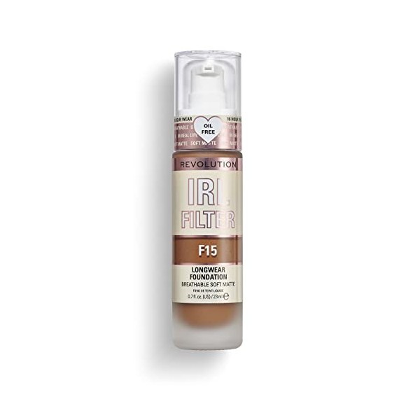 Makeup Revolution, Irl Filter, Longwear, Fond de Teint, F15, 23ml