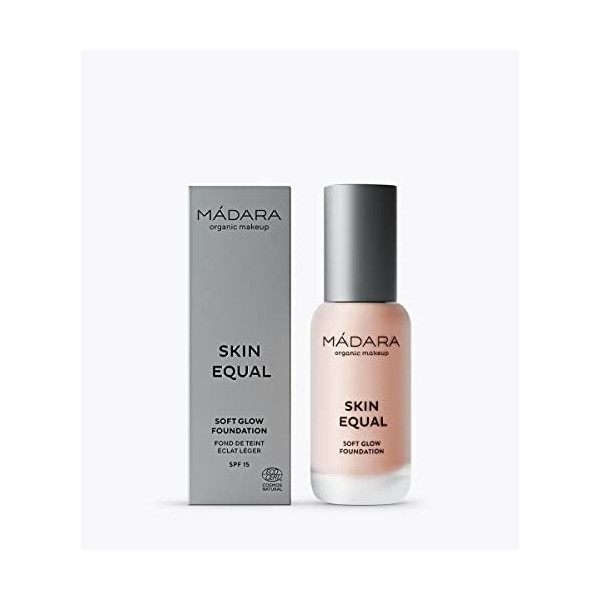 MÁDARA Organic Skincare | SKIN EQUAL Fond de teint éclat doux LSF15, 60 OLIVE - 30ml, Fond de teint minéral léger, Longwear,