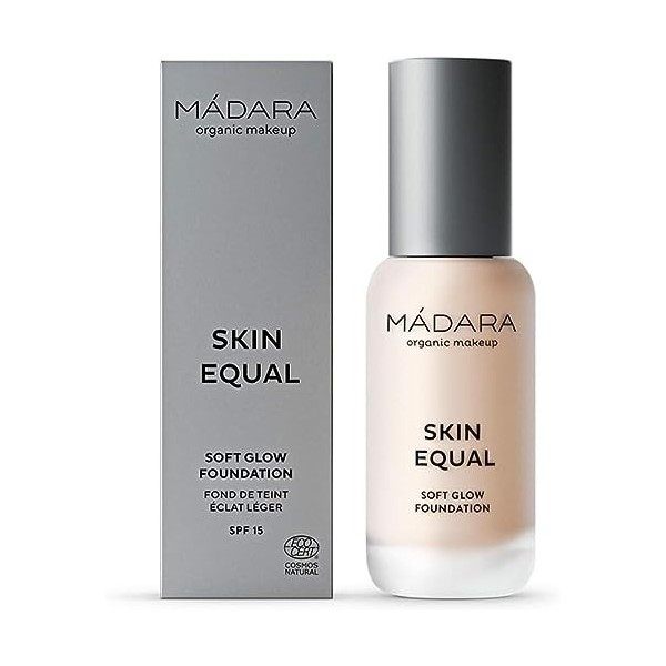 MÁDARA Organic Skincare | SKIN EQUAL Fond de teint éclat doux LSF15, 60 OLIVE - 30ml, Fond de teint minéral léger, Longwear,