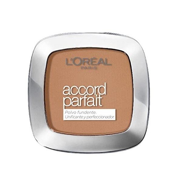 LOréal Paris Accord Parfait 10D Doré Foncé Canelle Polvos Compactos Matificantes Y Unificantes Piel Oscura 9 Gr