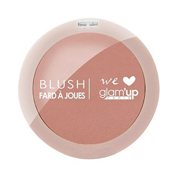 GlamUp Paris - Blush Fard à Joues - Effet Bonne Mine et Naturel - Fini Satiné - Longue Tenue - N°2 - Bois de Rose