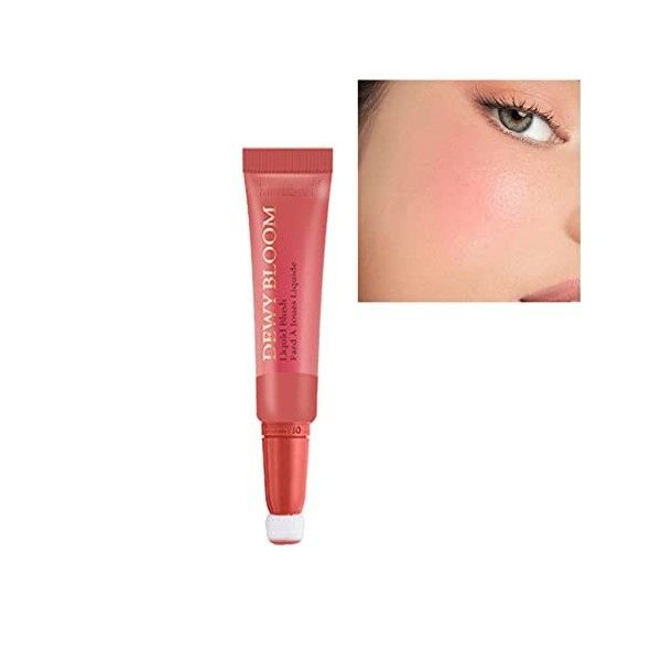 Blush Liquide, Blush Maquillage Fard À Joues with Cushion Applicator, Fard à Joues Stick Imperméable de longue durée, Lightwe