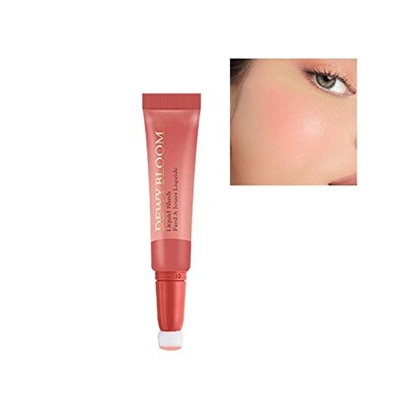 Blush Liquide, Blush Maquillage Fard À Joues with Cushion Applicator, Fard à Joues Stick Imperméable de longue durée, Lightwe