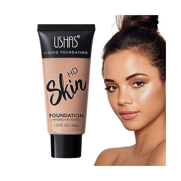 Fond de teint liquide mat | Maquillage de fond de teint visage 30 ml | Fond de teint imperméable hydratant mat pour un look n