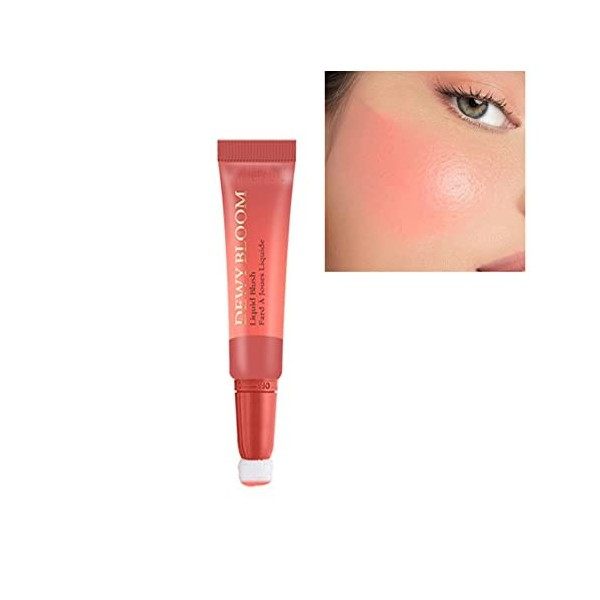 Blush Liquide, Blush Maquillage Fard À Joues with Cushion Applicator, Fard à Joues Stick Imperméable de longue durée, Lightwe