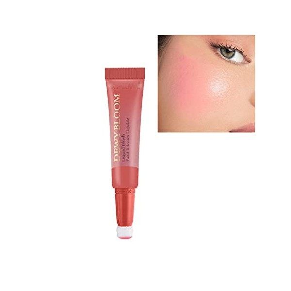 Blush Liquide, Blush Maquillage Fard À Joues with Cushion Applicator, Fard à Joues Stick Imperméable de longue durée, Lightwe