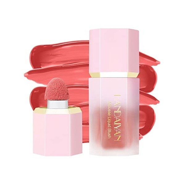 HANDAIYAN Blush liquide,Blush crème léger et aérien,Longue durée et résistant aux bavures,Blush très pigmenté,Maquillage blus