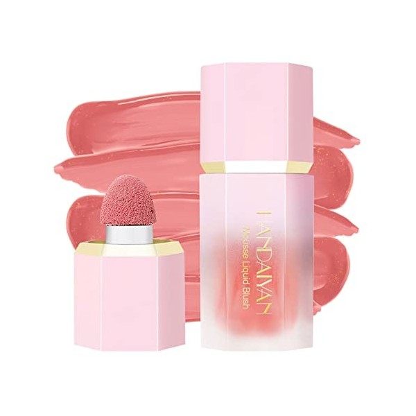 HANDAIYAN Blush liquide,Blush crème léger et aérien,Longue durée et résistant aux bavures,Blush très pigmenté,Maquillage blus