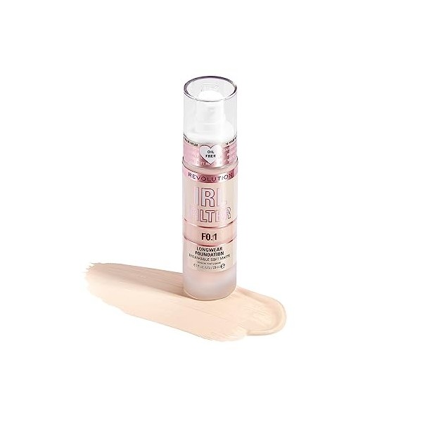 Makeup Revolution, Irl Filter, Longwear, Fond de Teint, F0.1, 23ml