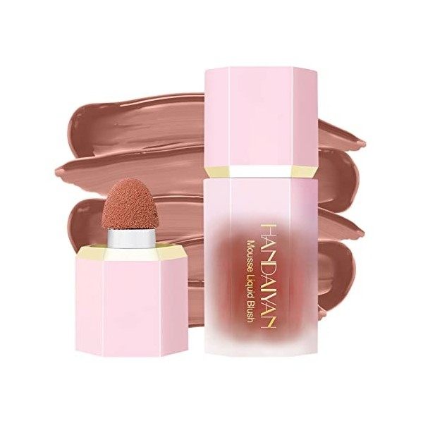 HANDAIYAN Blush liquide,Blush crème léger et aérien,Longue durée et résistant aux bavures,Blush très pigmenté,Maquillage blus