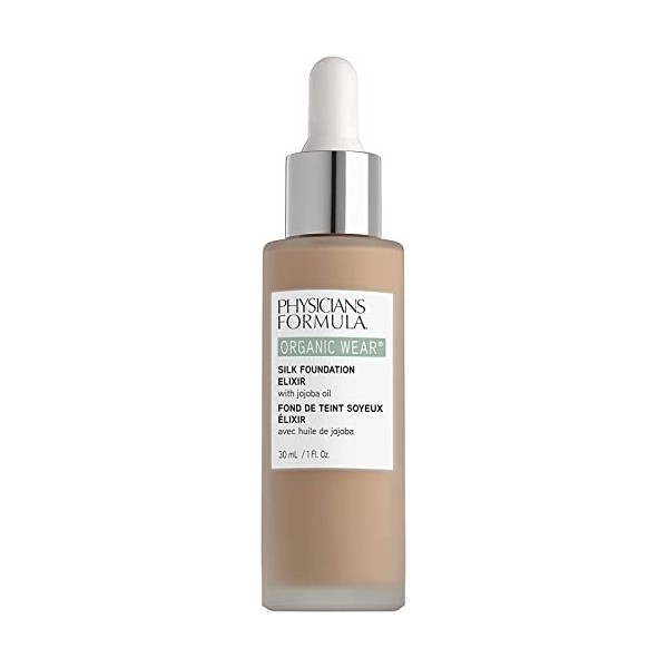 Physicians Formula, Organic Wear Silk Foundation Elixir, Fond de Teint Léger pour un Rendu Frais et Sain, avec Huile de Jojob