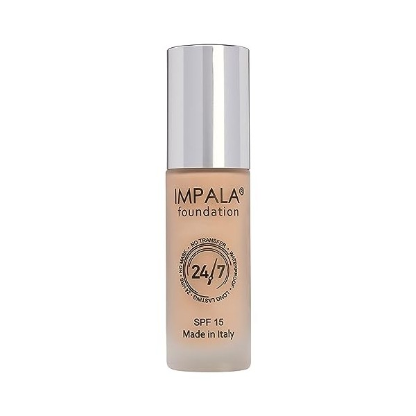 Impala - Fond de Teint 24/7 Waterproof Couleur Clair Ivory Nº 03 | Maquillage Longue Durée | Avec Protection Solaire SPF15 | 